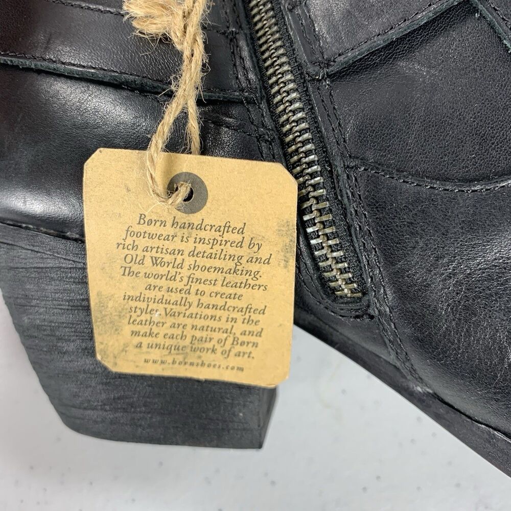 NWT Born Carmel Harness Ankle Boots Women’s 10 Black Leather - Picture 10 of 10